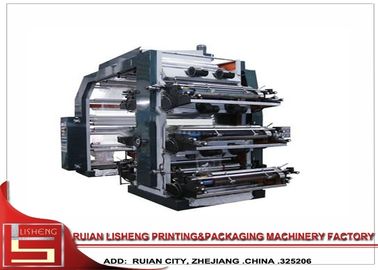 China 32 Kw 6 Color Flexo Printing Machine with Synchronous belt drive supplier
