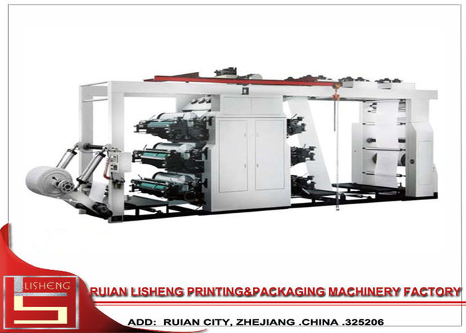 PLC Control Six Colors Flexo Printing Machine Double Side Printing With Doctor Blade