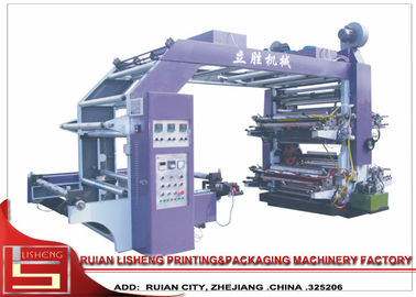 China Automatic 4 color flexo printing machine for Plastic Bag , Rewinder / Unwinder supplier