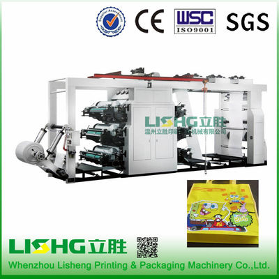 Six color Plastic film High Speed Stack Type Flexographic Printing Machine double side print , Chamber Doctor Blade Type supplier