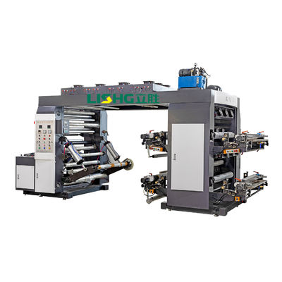 Lisheng 4 Colors Double Face Flexo Printing Machine Plastic film Roll to Roll Print supplier